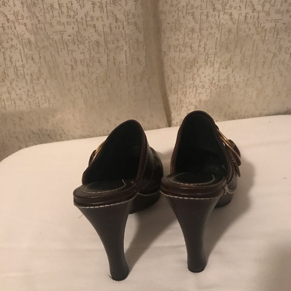 Coach brown leather mule heels, 7.5 - Picture 4 of 4